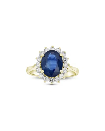Levaron 14k 3.75 Ct. Tw. Diamond & Sapphire Cocktail Ring In Blue