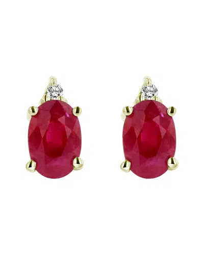 Levaron Fine Jewelry Levaron 14k 0.77 Ct. Tw. Diamond & Ruby Stud Earrings In Red
