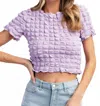 Levee Lila Textured Top In Lavender