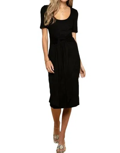 Levee Melrose Tie Waist Midi Dress In Black