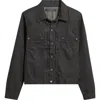 Level 7 Coated Denim Jacket In Black