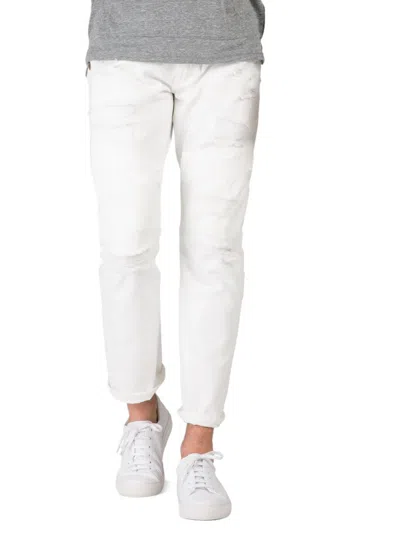 Level 7 Jeans Men's Slim Straight Ripped Jeans In Snowman White