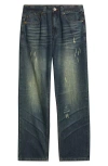 Level 7 Relaxed Straight Leg Jeans In Blue