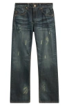 Level 7 Relaxed Straight Leg Jeans In Green