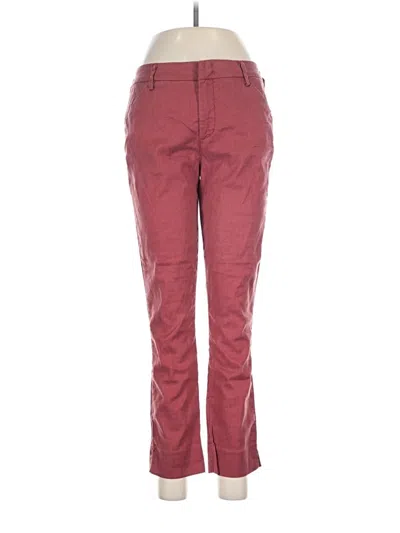 Pre-owned Level 99 Linen Pants In Burgundy