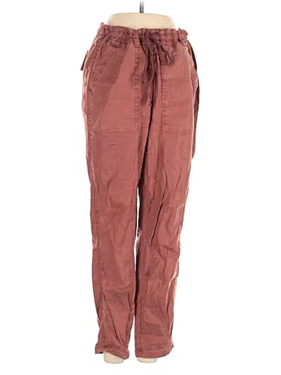 Pre-owned Level 99 Linen Pants In Burgundy