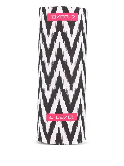 Level Geometric-print Neck Warmer In Black