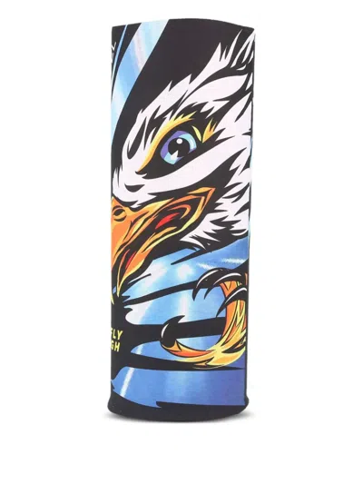 Level Graphic-print Neck Warmer In Blue