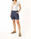 Level99 Amie High Rise Short In Stargazer In Blue