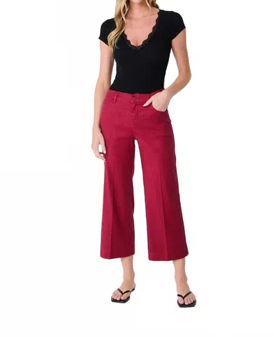 Level99 Annabelle Crop Wide Leg Pants In Red