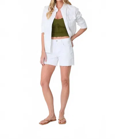 Level99 Cooper Raw Hem Short In Still Water In Multi