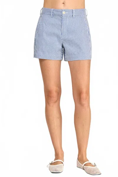 Level99 Evie Side Welt Shorts In French Blue In Multi