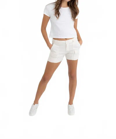 Level99 Flynn Cargo Short In Tulle In White