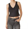 Level99 Francis Faux Suede Tank In Timeless In Black