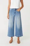 Level99 Jansen Pintuck Crop Wide Leg Jean In Light Sky In Blue