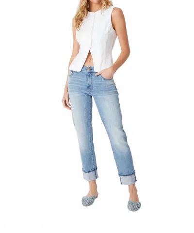 Level99 Jessie Wide Cuff Slim Jean In Blue