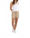 Level99 Lana Linen Short In Dusted In Brown