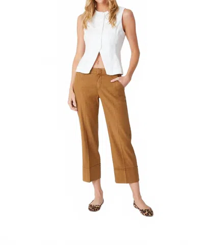 Level99 Lauren Cuffed Trouser In Bronze In Gold