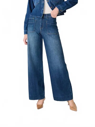 Level99 Maeve Denim Pant In Pool Blue