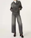 Level99 Soho Fitted Wide Leg Jeans In Ash Grey In Multi