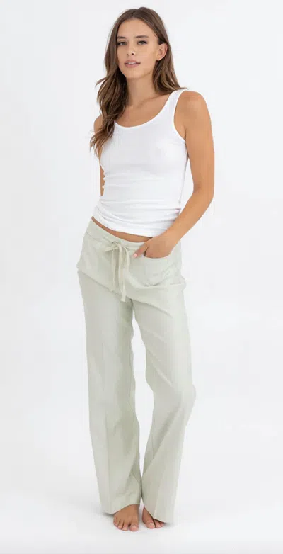 Level99 Stretch Linen Wide Leg Pants In Dandelion In Neutral