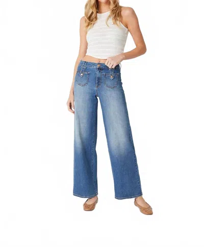 Level99 Tribecca Sailor Wide Leg Jeans In Daydreamer In Blue