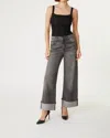 Level99 Tribecca Wide Cuff Jeans In Black Diamond