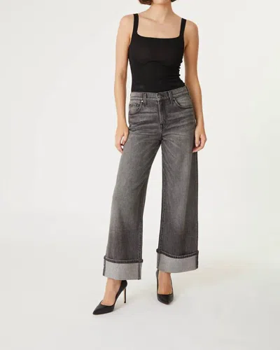 Level99 Tribecca Wide Cuff Jeans In Black Diamond In Grey