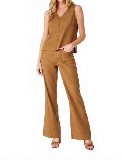 Level99 Victoria Linen Pant In Bronze In Brown