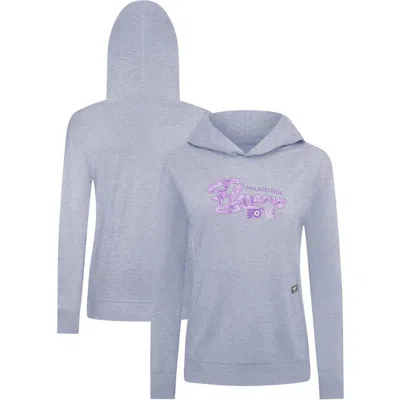 Levelwear Heather Gray Philadelphia Flyers Hockey Fights Cancer Relay Pullover Hoodie In Blue
