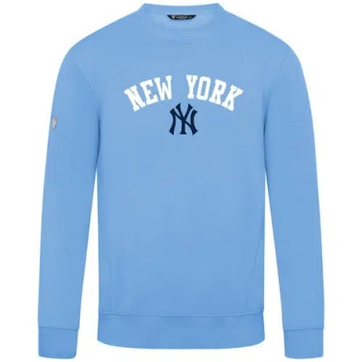 Levelwear Light Blue New York Yankees Zane Felt Arch Pullover Sweatshirt In Multi
