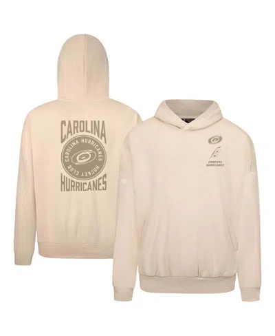 Levelwear Men's Cream Carolina Hurricanes Contact Stamp Pullover Hoodie In Neutral