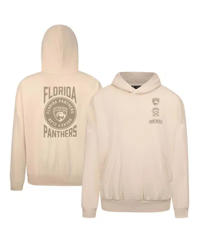 Levelwear Men's Cream Florida Panthers Contact Stamp Pullover Hoodie In Neutral