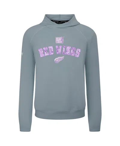 Levelwear Men's Gray Detroit Red Wings Hockey Fights Cancer Mandate Tri-blend Hoodie
