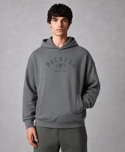 Levelwear Men's Gray Green Bay Packers Luxe Zone Pullover Hoodie