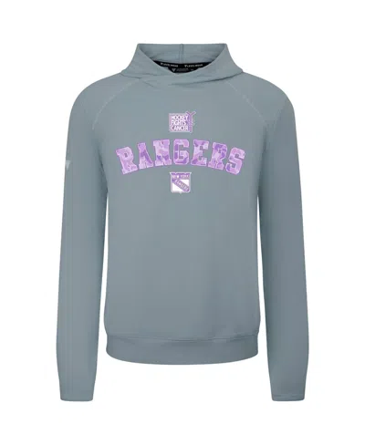 Levelwear Men's Gray New York Rangers Hockey Fights Cancer Mandate Tri-blend Hoodie
