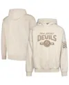 Levelwear Men's Jack Hughes Khaki New Jersey Devils Oversized Contact Name Number Pullover Hoodie In Khaki