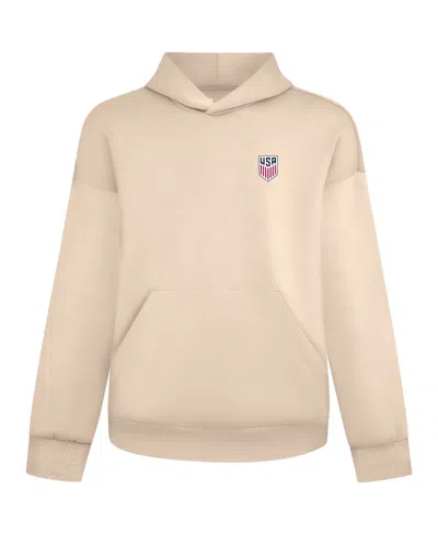 Levelwear Men's Khaki Usmnt Luxe Signature Tri-blend 3-d Patch Hoodie
