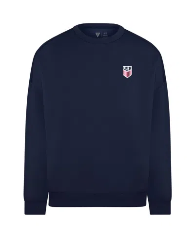 Levelwear Men's Khaki Usmnt Luxe Signature Tri-blend 3-d Patch Sweatshirt In Navy