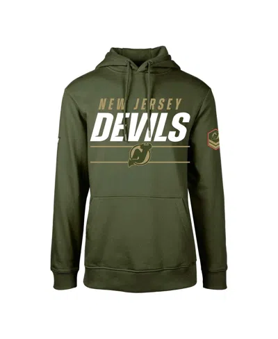 Levelwear Men's  Olive New Jersey Devils Podium Fleece Pullover Hoodie