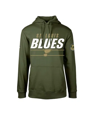 Levelwear Olive St. Louis Blues Podium Fleece Pullover Hoodie