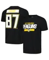 LEVELWEAR MEN'S LEVELWEAR SIDNEY CROSBY BLACK PITTSBURGH PENGUINS RICHMOND PLAYER NAME AND NUMBER T-SHIRT