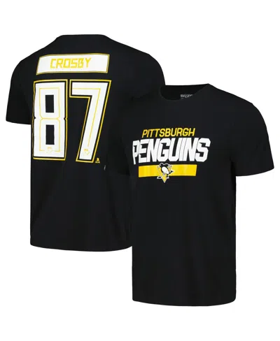 Levelwear Men's  Sidney Crosby Black Pittsburgh Penguins Richmond Player Name And Number T-shirt