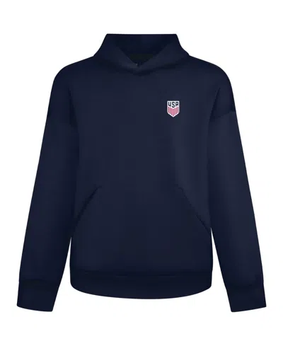 Levelwear Men's Navy Usmnt Luxe Signature Tri-blend 3-d Patch Hoodie In Blue