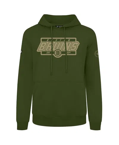Levelwear Men's Olive Boston Bruins Podium Pullover Hoodie In Green