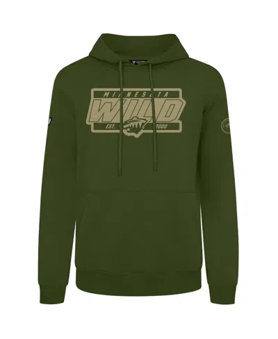 Levelwear Men's Olive Minnesota Wild Podium Pullover Hoodie