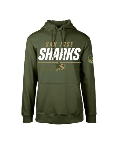 Levelwear Men's Olive San Jose Sharks Delta Podium Fleece Pullover Hoodie
