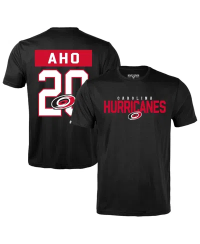 Levelwear Men's Sebastian Aho Black Carolina Hurricanes Richmond Name & Number T-shirt