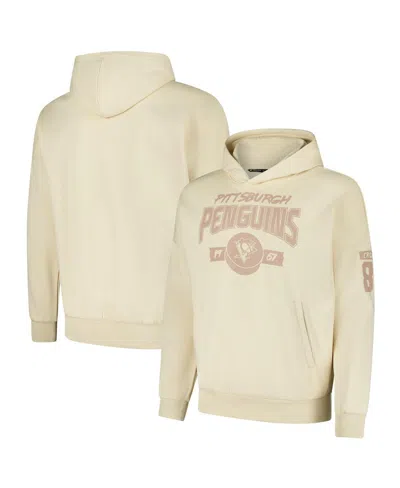 Levelwear Men's Sidney Crosby Khaki Pittsburgh Penguins Oversized Contact Name Number Pullover Hoodie In Neutral
