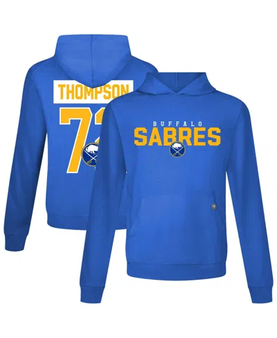 Levelwear Men's Tage Thompson Royal Buffalo Sabres Relay Name & Number Long Sleeve Hooded T-shirt In Blue